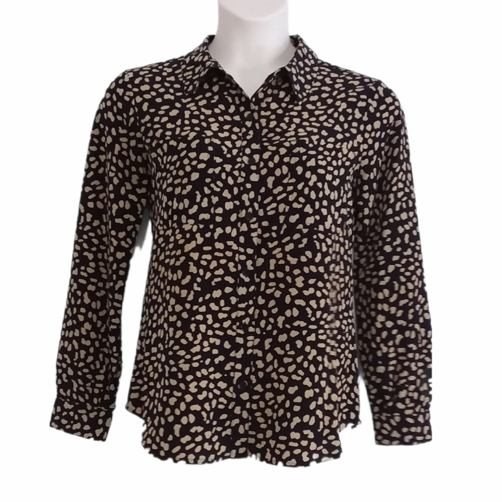 Sanctuary Women's Animal Print Button Front Career Shirt
